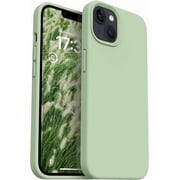 Compatible with iPhone 13 Case 6.1, Slim Liquid Silicone 3 Layers Full Covered Soft Gel Rubber Phone Case Cover 6.1 inch-Sage Green