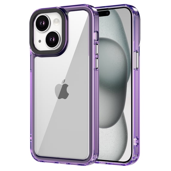 Compatible with iPhone 13 Case, Clear Thin Soft TPU Slim Fit Mobile Phone Cover Anti-Slip Grip Scratch Resistant Phone Cases for iPhone 13, Purple