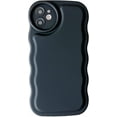 thumbnail image 1 of Compatible with iPhone 13 Case,Cute Curly Wave Frame Design Circle Camera Protection,Soft Slim Silicone Aesthetic Cool Case for Women and Girls-Black, 1 of 12