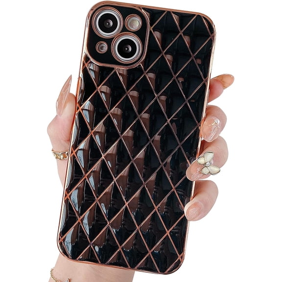 Compatible with iPhone 13 Case Cute for Women Girls Slim Chic Pretty Phone Case for iPhone 13 6.1 INCH (Black)