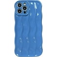 thumbnail image 1 of Compatible with iPhone 13 Case for Women/Girls, Cute Simple Solid Color Water Ripple Wave Anti-Scratch Shockproof Case for iPhone 13, Blue, 1 of 7