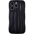 thumbnail image 1 of Compatible with iPhone 13 Case for Women/Girls, Cute Solid Candy Colours Wave Simple Skin Feeling Anti-Scratch Shockproof Case for iPhone 13, Black, 1 of 9
