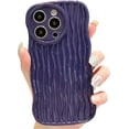 thumbnail image 1 of Compatible with iPhone 13 Case for Women/Girls, Cute Wave Edge Water Ripples Back Cover Soft TPU Shockproof Case for iPhone 13, Purple, 1 of 7