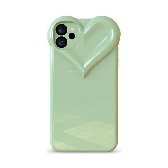 Compatible with iPhone 13 Mini Case Cute 3D Love Heart Phone Case with Lens Protection Shockproof TPU Bumper Protective Case Cover