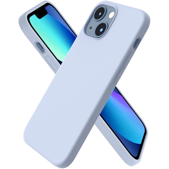 Compatible with iPhone 13 Mini Case, Slim Liquid Silicone 3 Layers Full Covered Soft Gel Rubber with Microfiber Case Cover 5.4 inch-Sierra Blue