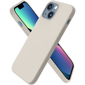 Compatible with iPhone 13 Mini Case, Slim Liquid Silicone 3 Layers Full Covered Soft Gel Rubber with Microfiber Case Cover 5.4 inch-Stone Gray
