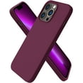 thumbnail image 1 of Compatible with iPhone 13 Pro Case 6.1, Slim Liquid Silicone 3 Layers Full Covered Soft Gel Rubber Case Cover 6.1 inch-WineRed, 1 of 12