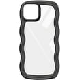thumbnail image 1 of Compatible with iPhone 13 Pro Case Cute Curly Wave Frame Shape Slim Translucent Back Anti-Fingerprint Shockproof for iPhone 13 Pro Case,Black, 1 of 6