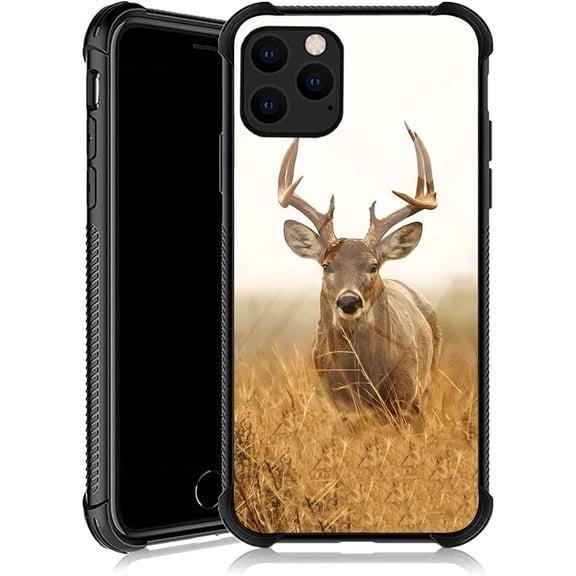 Compatible with iPhone 13 Pro Case，Design Pattern Back Bumper Anti Scratch Reinforced Corners Soft TPU Caver, Cases for Men Women-Camouflage Deer