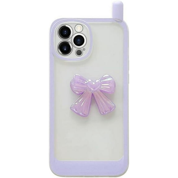 Compatible with iPhone 13 Pro Max 3D Bowknot Case Cute Camera Lens Protection Clear Soft Shockproof Pretty Unique Protective Cover for Women Girls
