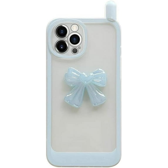 Compatible with iPhone 13 Pro Max 3D Bowknot Case Cute Camera Lens Protection Clear Soft Shockproof Pretty Unique Protective Cover for Women Girls