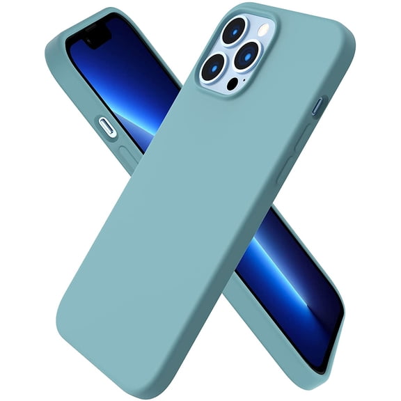 Compatible with iPhone 13 Pro Max Case 6.7", Slim Liquid Silicone 3 Layers Full Covered Soft Gel Rubber Case Cover 6.7 inch-Cactus