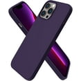 thumbnail image 1 of Compatible with iPhone 13 Pro Max Case 6.7", Slim Liquid Silicone 3 Layers Full Covered Soft Gel Rubber Case Cover 6.7 inch-Dark Purple, 1 of 11