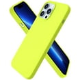 thumbnail image 1 of Compatible with iPhone 13 Pro Max Case 6.7", Slim Liquid Silicone 3 Layers Full Covered Soft Gel Rubber Case Cover 6.7 inch-Fluorescent Yellow, 1 of 11