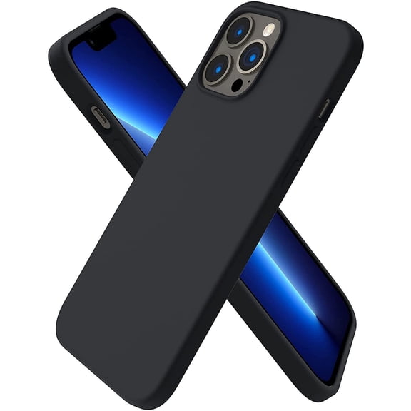 Compatible with iPhone 13 Pro Max Case 6.7", Slim Liquid Silicone 3 Layers Full Covered Soft Gel Rubber Case Cover 6.7 inch-Midnight