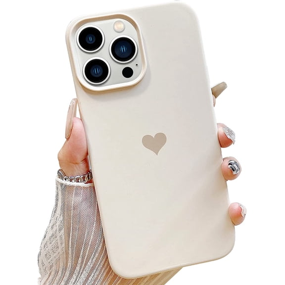 Compatible with iPhone 13 Pro Max Case Heart Phone Case Silicone Cute Slim Durable Shockproof Protective Case for iPhone 13 Pro Max (White Stone)