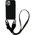 thumbnail image 1 of Compatible with iPhone 13 Pro Max Case Silicone Crossbody Adjustable Strap Neck Lanyard Shockproof Protective Cover for iPhone 13 Pro Max - Black, 1 of 7
