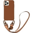 thumbnail image 1 of Compatible with iPhone 13 Pro Max Case Silicone Crossbody Adjustable Strap Neck Lanyard Shockproof Protective Cover for iPhone 13 Pro Max -Brown, 1 of 14