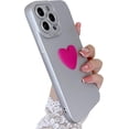 thumbnail image 1 of Compatible with iPhone 13 Pro Max Cute 3D Love Heart Case Camera Protection Shockproof Soft Bumper Phone Case for Women Girls Silver, 1 of 6