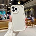 thumbnail image 1 of Compatible with iPhone 13 Pro Max Cute Kawaii Curly Cream Frame Shape Soft Silicone Shockproof Protective Phone Case Cover for Women Girls White, 1 of 10