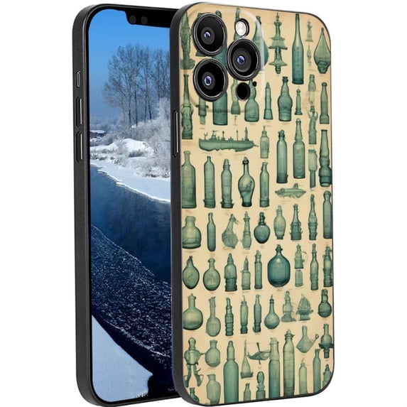 Compatible with iPhone 13 Pro Max Phone Case, Vintage-ship-bottle-symbols-6 Case Silicone Protective for Teen Girl Boy Case for iPhone 13 Pro Max