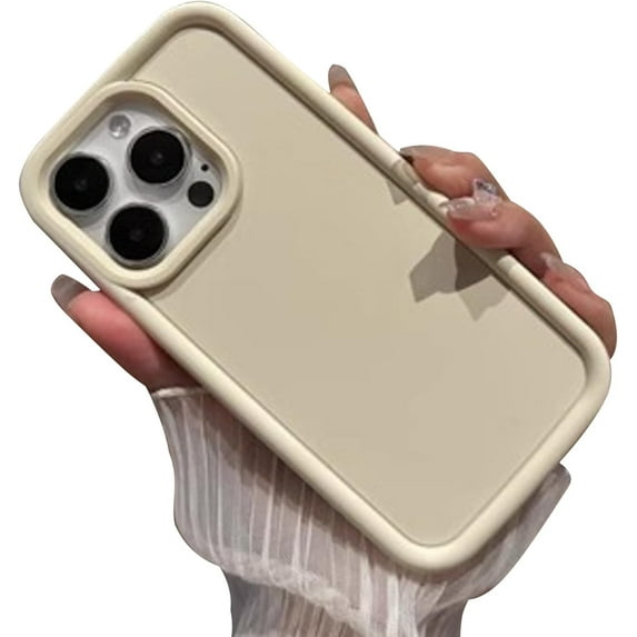 Compatible with iPhone 13 Pro for Women/Girls, Candy Color Silicone Matte Shockproof Soft Bumper Phone Cases for iPhone 13 Pro, Beige