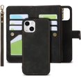 thumbnail image 1 of Compatible with iPhone 13 Wallet Phone Case with Card Holder, PU Leather Zipper Pocket Magnetic Detachable Flip Case with Wrist Strap (Black), 1 of 17