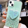 thumbnail image 1 of Compatible with iPhone 14 Bling Heart-Shaped Mirror Case Sparkle Makeup Glitter Luxury Protection Shockproof Cover for Women Girls Who Love Beauty, 1 of 8