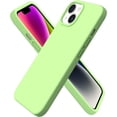 thumbnail image 1 of Compatible with iPhone 14 Case 6.1, Slim Liquid Silicone 3 Layers Full Phone Covered Soft Gel Rubber Case Protective Phone Cover 6.1 Inch-Light Green, 1 of 13