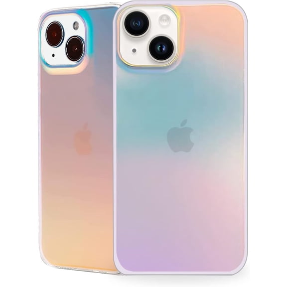 Compatible with iPhone 14 Case, Iridescent Phone Case Color Gradient Effect Slim Hard Protective Cover Anti-Scratch Shockproof Case for iPhone 14