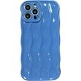 thumbnail image 1 of Compatible with iPhone 14 Case for Women/Girls, Cute Simple Solid Color Water Ripple Wave Anti-Scratch Shockproof Case for iPhone 14, Blue, 1 of 7