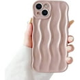 thumbnail image 1 of Compatible with iPhone 14 Phone Case Girls Cute Water Ripple Pattern Wavy Bezel Shock Absorbing Anti-Fall Slim TPU Phone Case for Women - Pink, 1 of 13