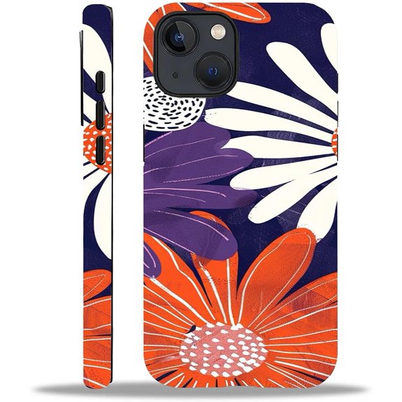 Compatible with iPhone 14 Plus Case, Big Daisies 14 Plus 2 in 1 Silicone Mixed Hard Pc Case, Durable Shock-Proof Protection Pattern