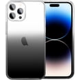 thumbnail image 1 of Compatible with iPhone 14 Pro Case, Clear Soft Shockproof Protective Slim Thin Bumper Cover Transparent Phone Case, Gradient Black, 1 of 15