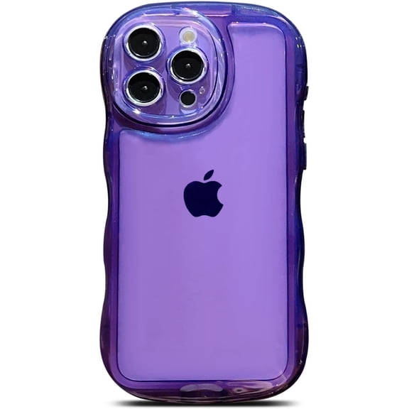 Compatible with iPhone 14 Pro Case,Cute Kawaii Curly Wave Frame Shape Cases,Clear Soft Silicone Shockproof Protective Bumper Phone Cover for Women