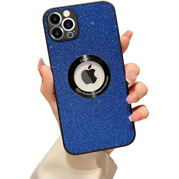 Compatible with iPhone 14 Pro Max Case Glitter Bling Sparkly Shiny Case Camera Protection Soft TPU Shockproof Back Cover for Women Girl Dark Blue