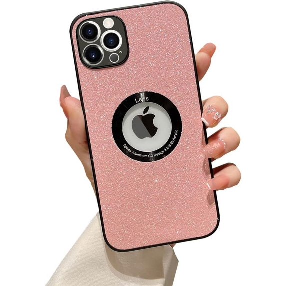 Compatible with iPhone 14 Pro Max Case Glitter Bling Sparkly Shiny Case Camera Protection Soft TPU Shockproof Back Cover for Women Girl Pink