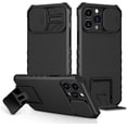 thumbnail image 1 of Compatible with iPhone 14 Pro Max Case with Slide Camera Cover, iPhone 14 Pro Max Phone Case with Stand Shockproof Hard PC Cases (Black), 1 of 14