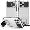 thumbnail image 1 of Compatible with iPhone 14 Pro Max Case with Slide Camera Cover, iPhone 14 Pro Max Phone Case with Stand Shockproof Hard PC Cases (White), 1 of 14