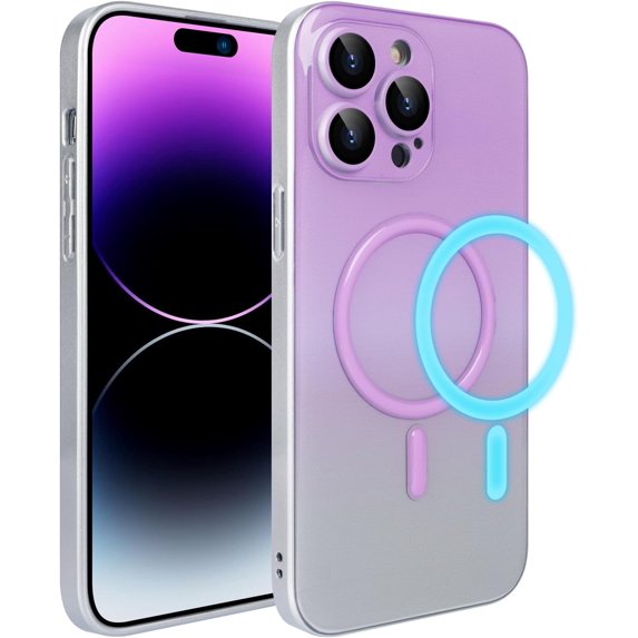 Compatible with iPhone 14 Pro Max Gradient Case Magnetic Luminous Case Glow in The Dark Noctilucent Slim Fit Cover Protective Anti Scratch Case Cover