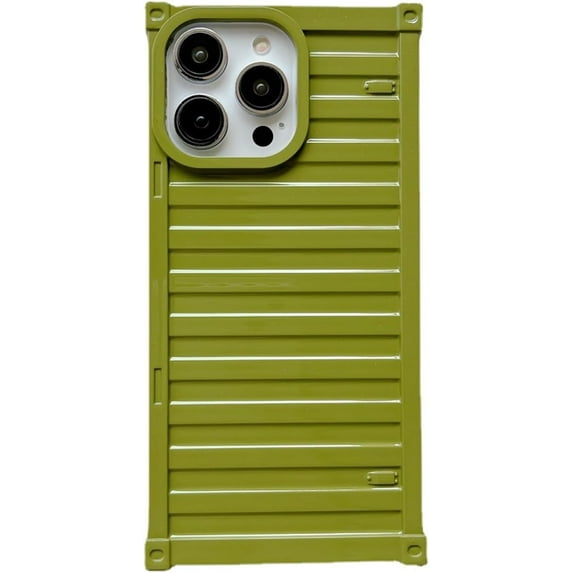 Compatible with iPhone 14 for Women/Girls, 3D Container Design Phone Case Plating Soft TPU Anti-Scratch Shockproof Protective for iPhone 14, Green