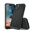 thumbnail image 1 of Compatible with iPhone 15 Carbon Fiber Case with Tempered Glass Screen Protector(6.1" Screen), 1 of 8