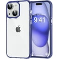 thumbnail image 1 of Compatible with iPhone 15 Case Clear, [Non-Yellowing] Slim Thin Shockproof Transparent Bumper Cover Phone Case for iPhone 15 - Red, 1 of 12