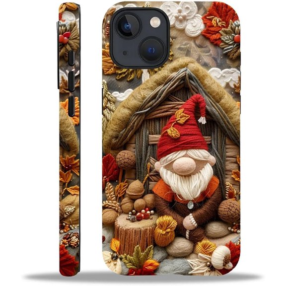 Compatible with iPhone 15 Case, Fall Men Embroidery 15 2 in 1 Silicone Mixed Hard Pc Case, Durable Shock-Proof Protection Pattern Design