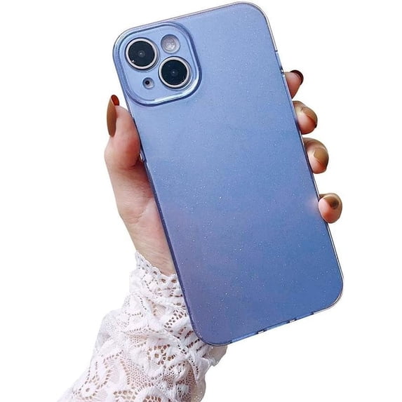 Compatible with iPhone 15 Plus Case Glitter Bling Cute Women Girl Phone Case Soft Twinkle Sparkly Protective Case for iPhone 15 Plus-Blue