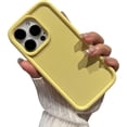 thumbnail image 1 of Compatible with iPhone 15 Plus for Women/Girls, Candy Color Silicone Matte Shockproof Soft Bumper Phone Cases for iPhone 15 Plus, Cream Yellow, 1 of 7