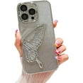 thumbnail image 1 of Compatible with iPhone 15 Pro Max Bling Case Butterfly Liquid Glitter Quicksand Sequin TPU Soft Slim Shockproof Protection Cover for Women Girls, 1 of 5