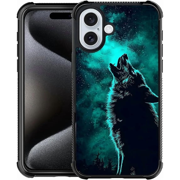Compatible with iPhone 16 Case, Lonely Wolf 2 Case for Men Woman, Anti-Scratch Soft TPU Shockproof Unique Protective Cover Pattern Design