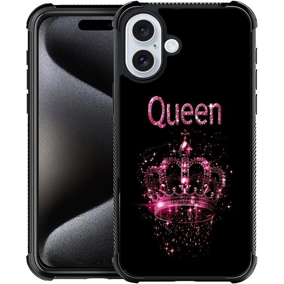 Compatible with iPhone 16 Case, Red Queen New 16 Women Girls Case, Shockproof Anti-Slip Drop Protection with Soft TPU Bumper