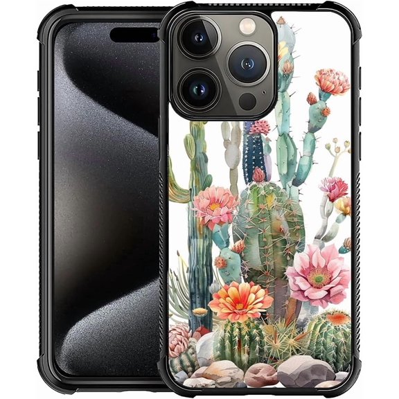 Compatible with iPhone 16 Pro Case, A Cactus in Full Bloom for Men Woman, Anti-Scratch Soft TPU Shockproof Unique Protective Cover Pattern Design